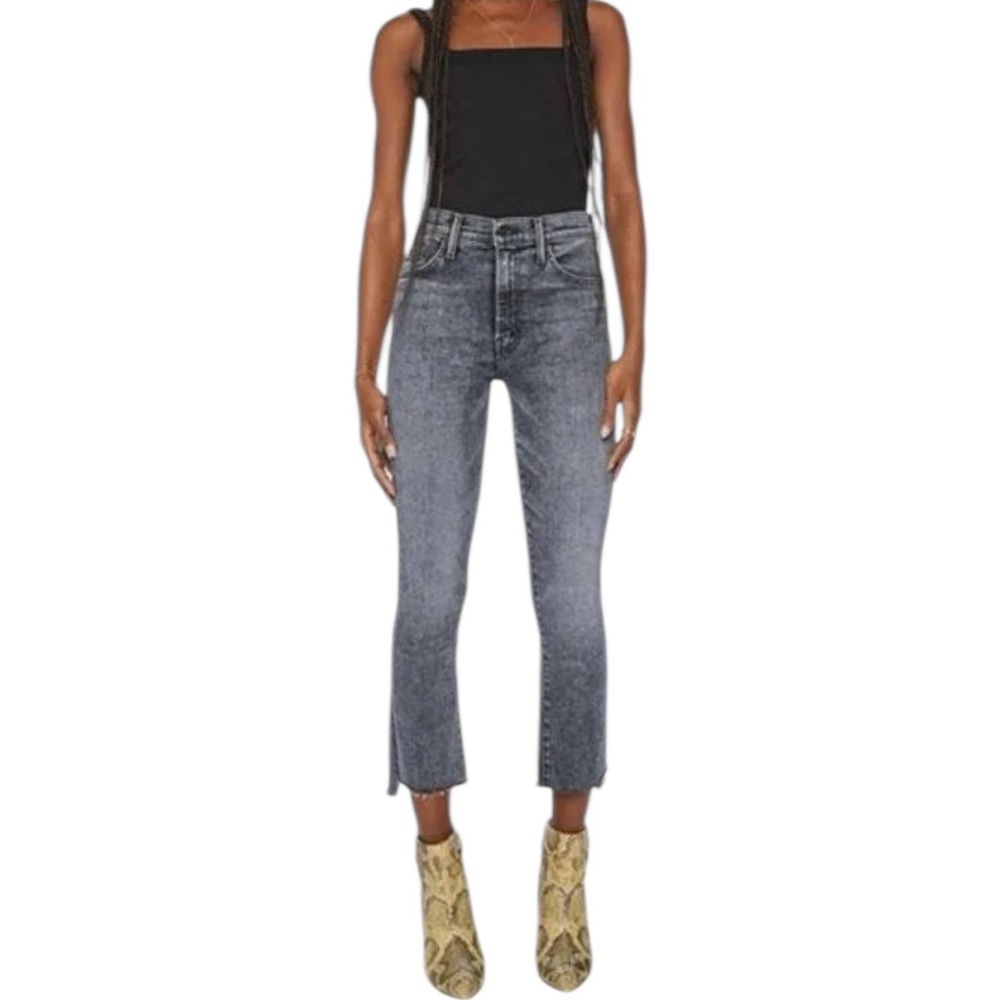 Women’s mother jeans size 26 gray straight leg insider crop step fray huntress